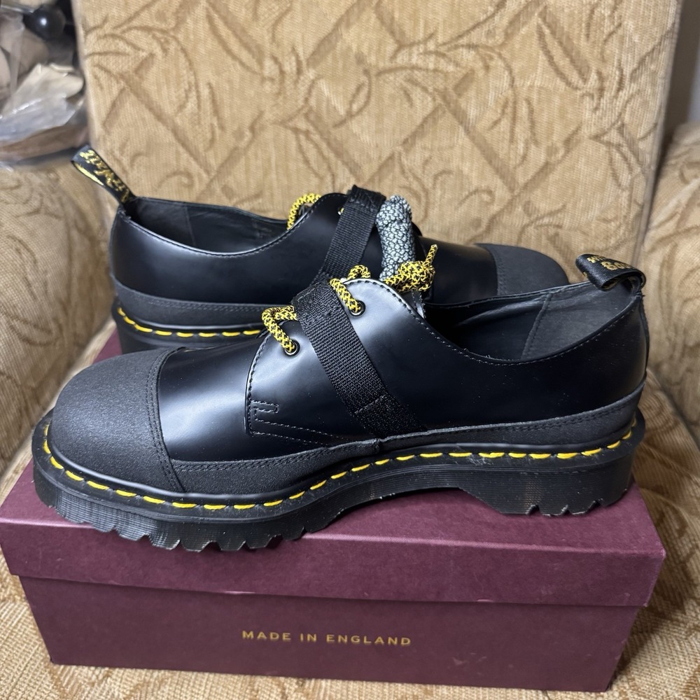 DR MARTENS Made In England Tech 1461 leather Oxford shoes Black UK 11 US 12 - Picture 3 of 10
